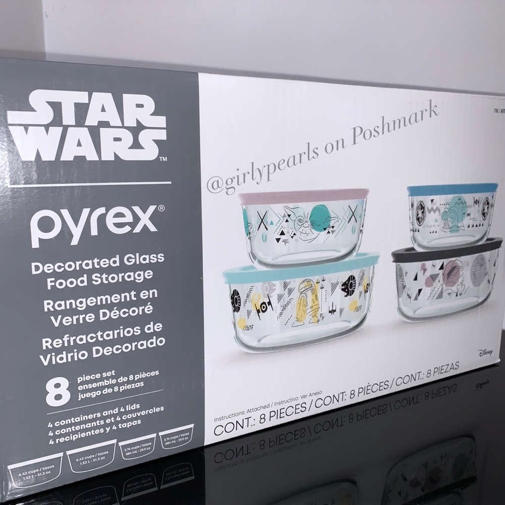 Pyrex Star Wars Containers 8 Piece Set NEW - Picture 3 of 5